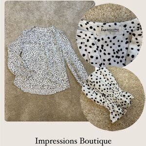 Impressions Boutique Polka Dot Blouse